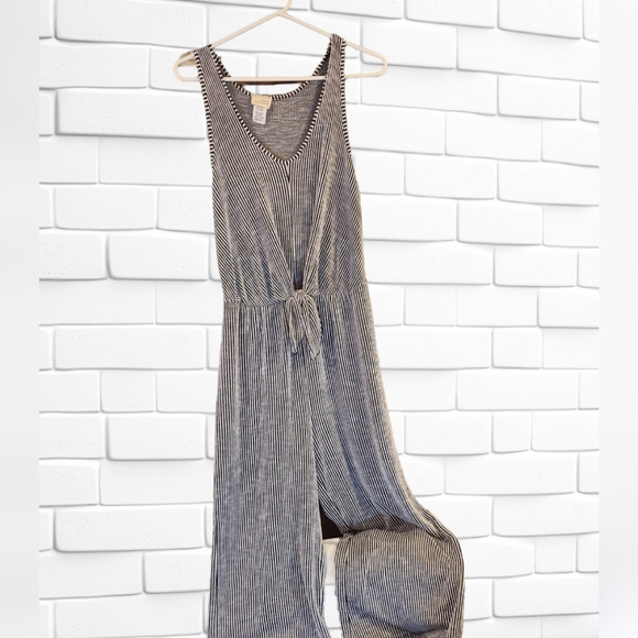 Caution To The Wind Pants - Caution to the wind size medium striped jumpsuit